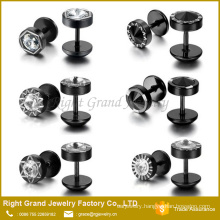 Stainless Steel Ear Stud Earrings Fake Plug Punk Rock Gothic Body Piercing Jewelry